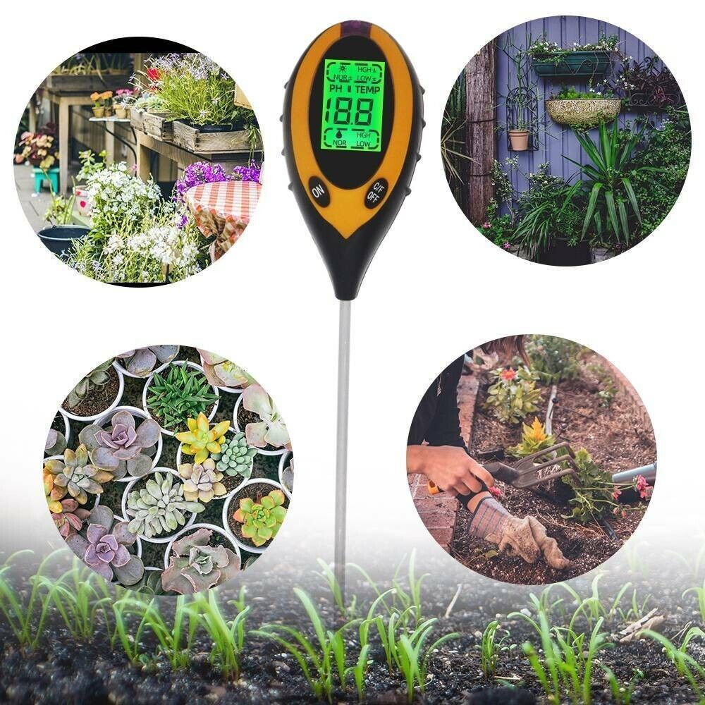 4-in-1 Soil Tester - pH, Moisture, Light & Temperature