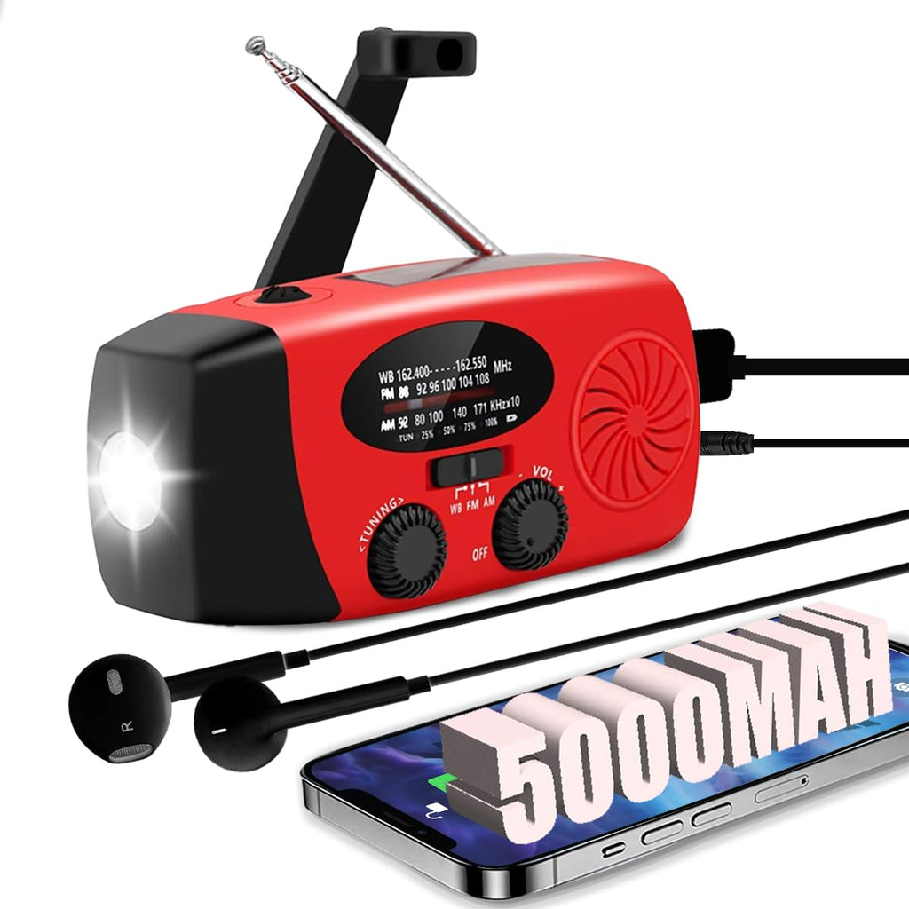 Hand-Crank Solar Emergency Weather Radio