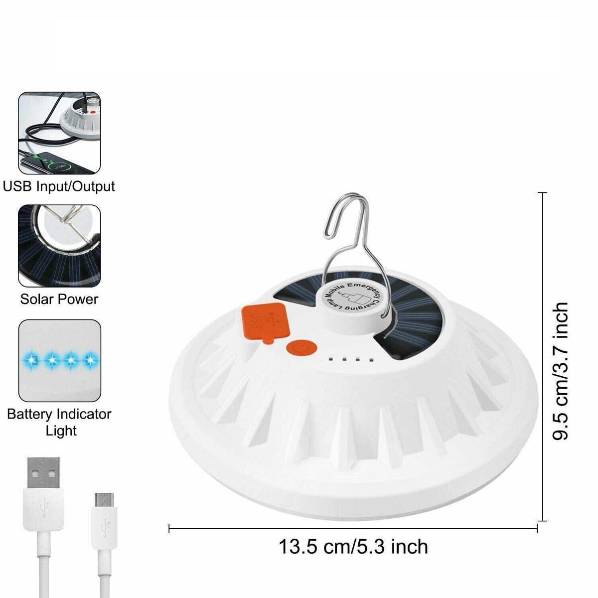 Solar & USB Rechargeable Camping Lantern