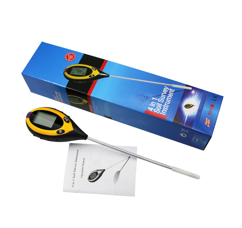 4-in-1 Soil Tester - pH, Moisture, Light & Temperature