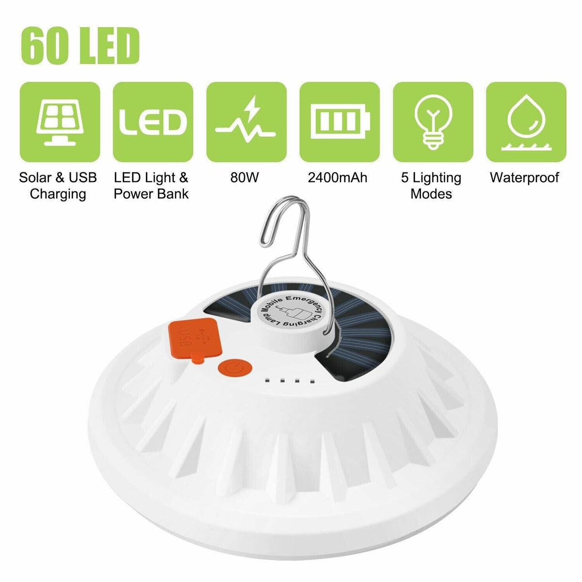 Solar & USB Rechargeable Camping Lantern