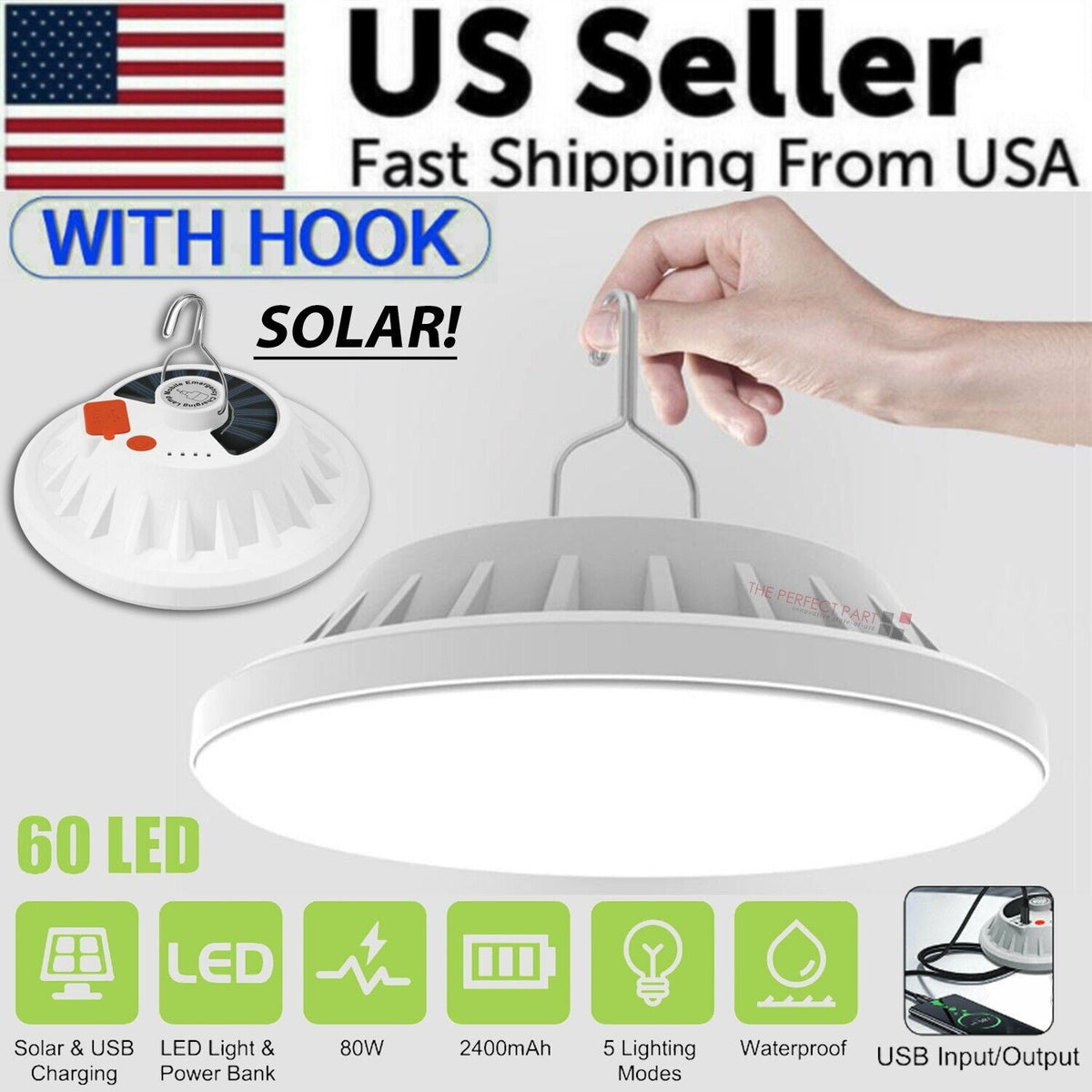 Solar & USB Rechargeable Camping Lantern