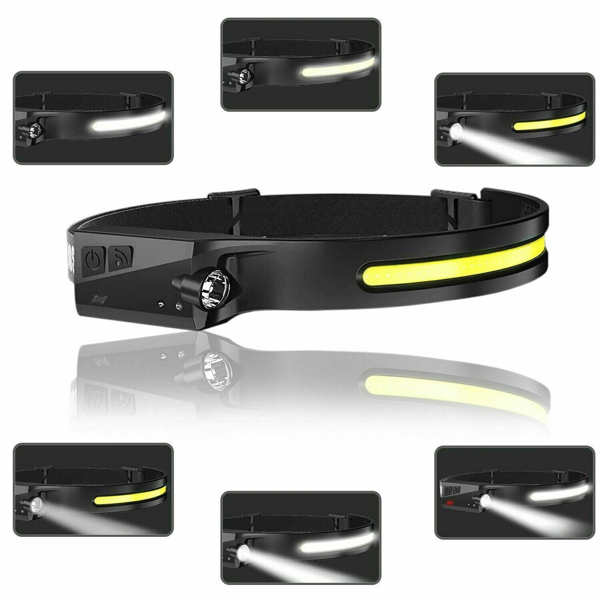 Rechargeable COB LED Headlamp - Motion Sensor Work Light